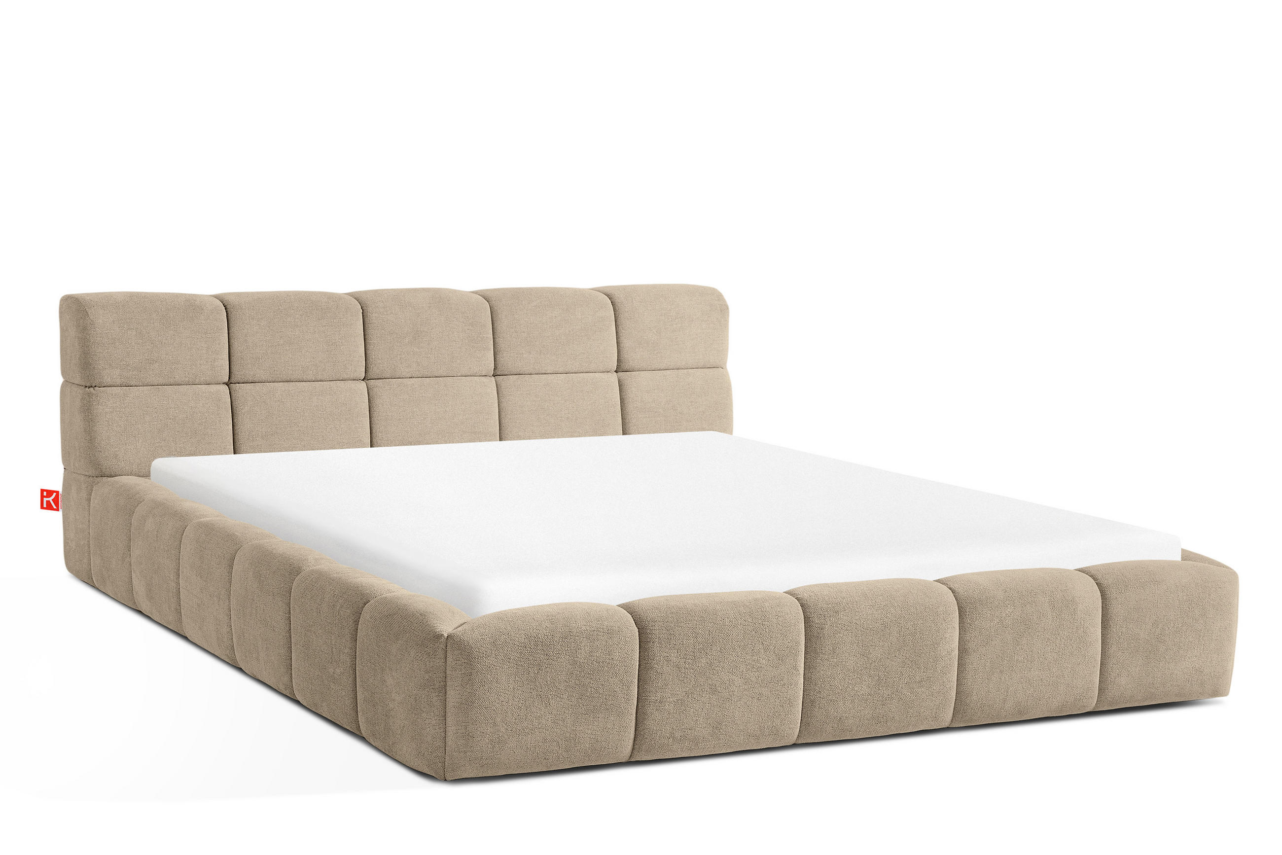 POLSTERBETT AERI 140/160/180/200 mit Rahmen und Bettkasten, beige - Beige, Holz/Holzwerkstoff (200/200cm) - KONSIMO®