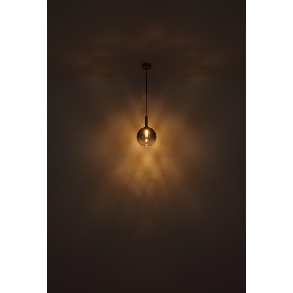PENDELLEUCHTE ELISABETH, Messing, 3-flammig - Messingfarben, Glas (43/43/150cm) - Globo Lighting