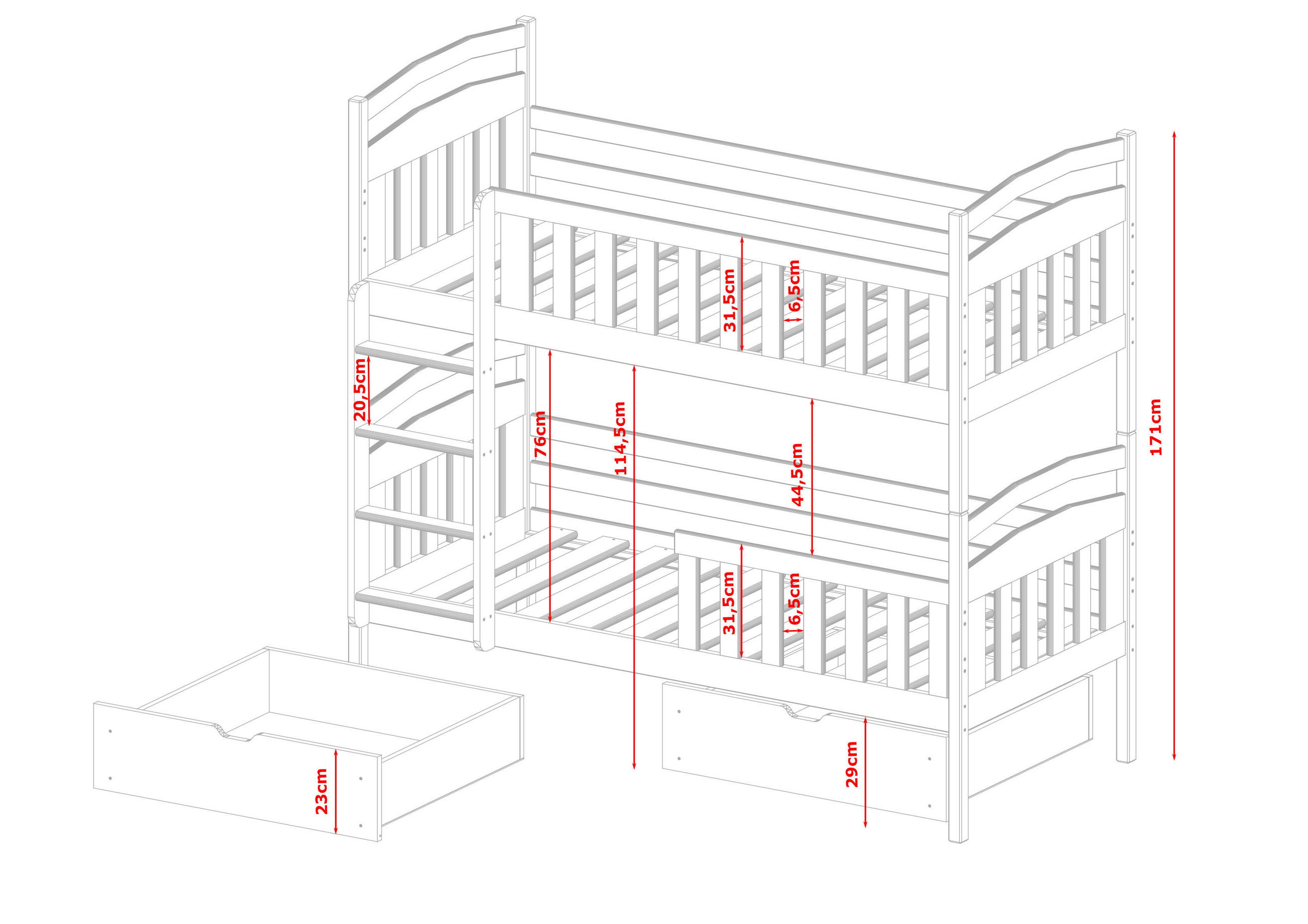 ETAGENBETT WEIß - Weiß, Holz (90/200cm) - FURNLUX