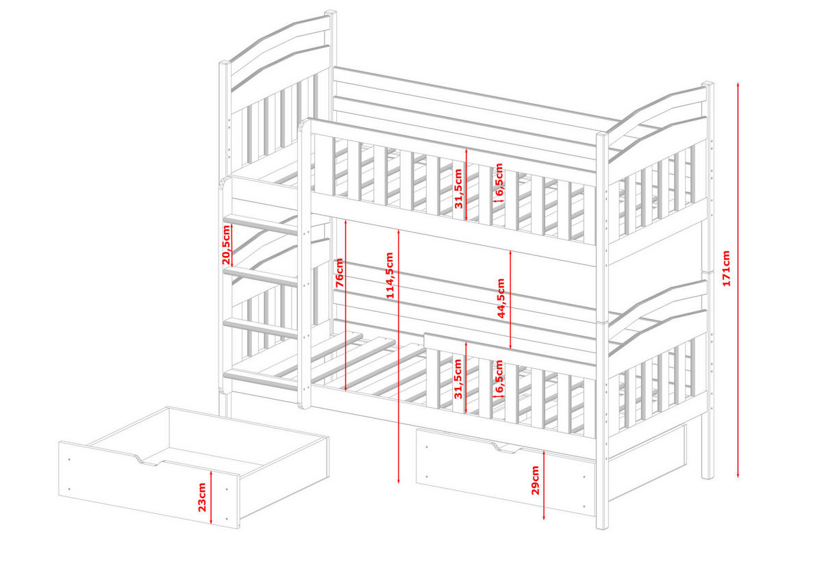 ETAGENBETT WEIß - Weiß, Holz (90/200cm) - FURNLUX