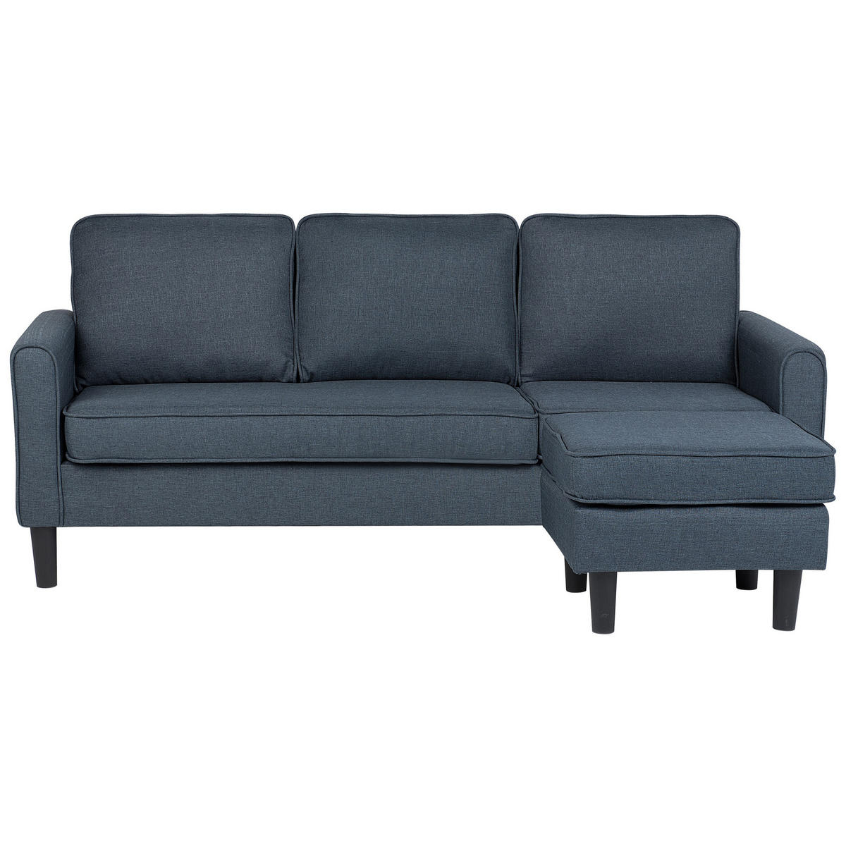 3-SITZER-SOFA mit Ottomane Polsterbezug Grau Avesta - Dunkelgrau, Textil (186/85/74cm) - Beliani
