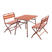 GARTENESSGRUPPE im Set - 4 -Sitzer - Stahl - terracotta - MIRMANDE - Braun, Metall - Vente-Unique