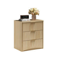 NACHTTISCH 38/58/64 cm Eiche aus MDF mit 3 Schubladen - Braun, Holzwerkstoff (38/64/58cm) - OKWISH