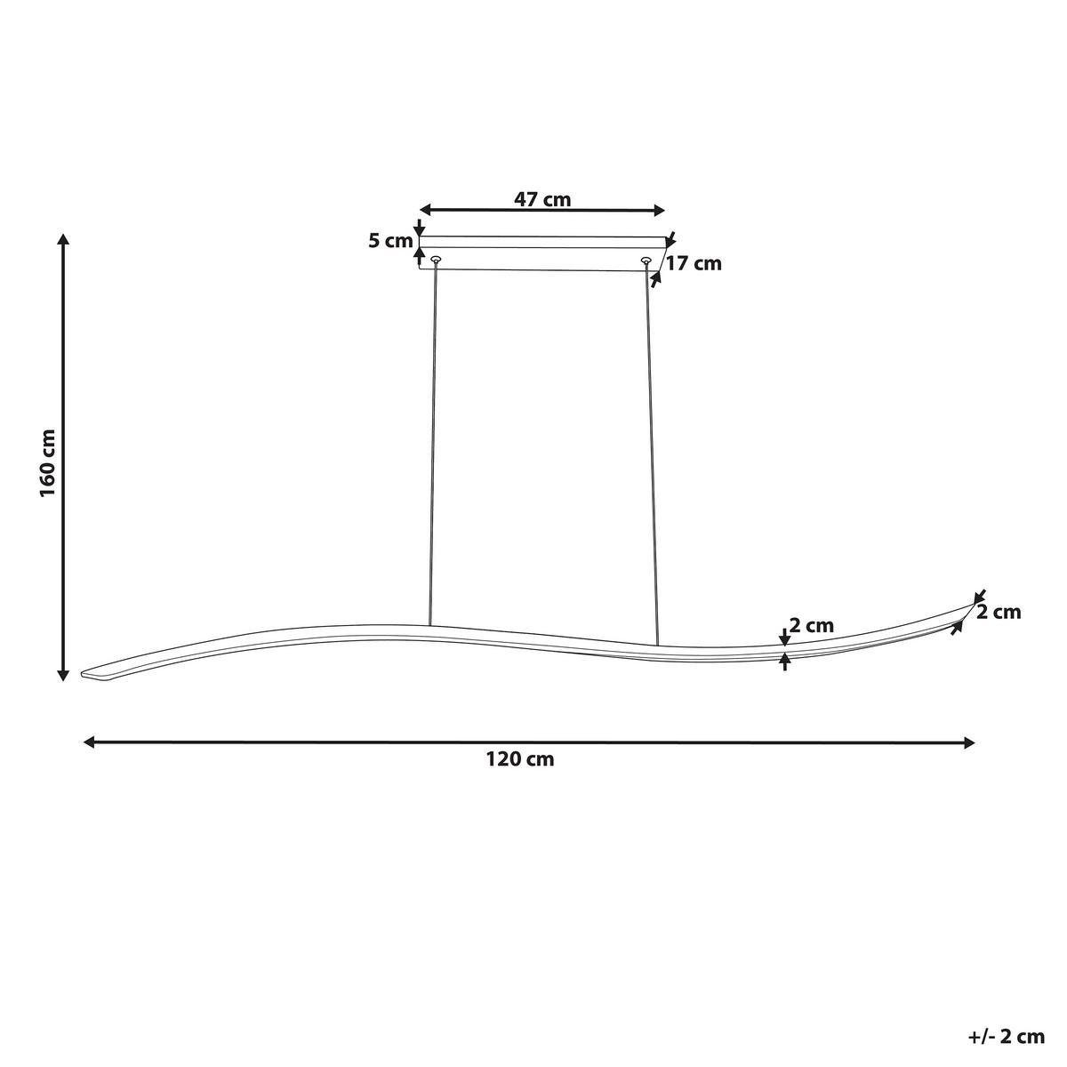 HÄNGELEUCHTE Calao 17/120/160 cm - Schwarz, Metall (17/120/160cm) - Beliani