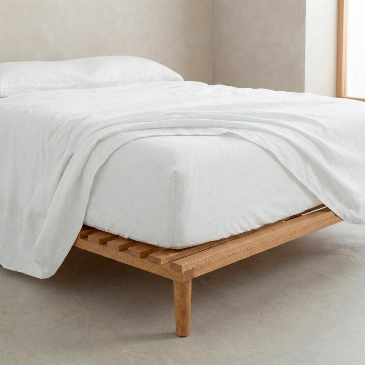 SPANNBETTTUCH basic 200x200x32 cm weiss - Weiß, Textil (200/200cm) - Happy Friday