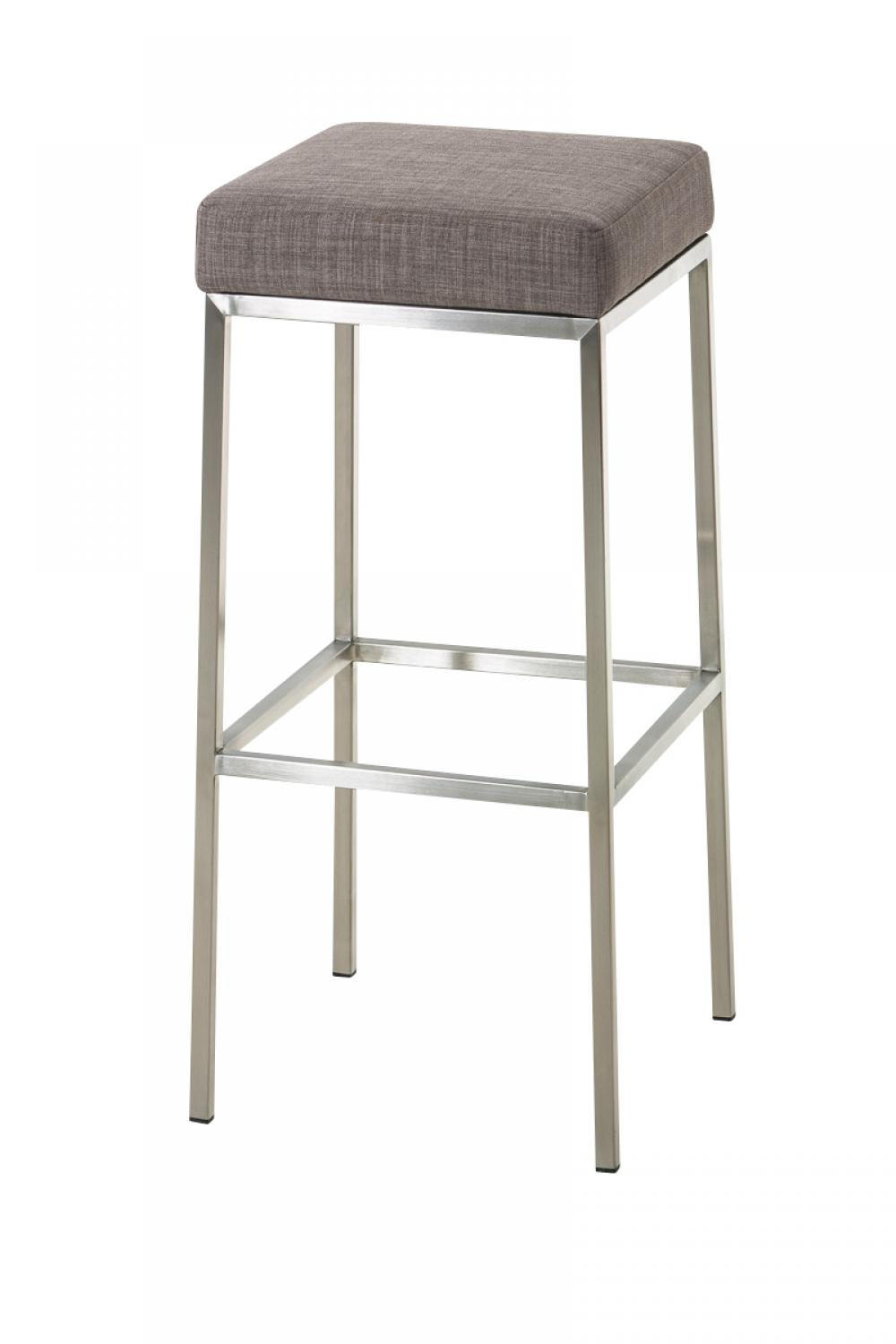 BARHOCKER Stoff grau - Edelstahlfarben/Grau, Textil/Metall (37/80/37cm) - CLP