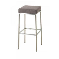 BARHOCKER Stoff grau - Edelstahlfarben/Grau, Textil/Metall (37/85/37cm) - CLP