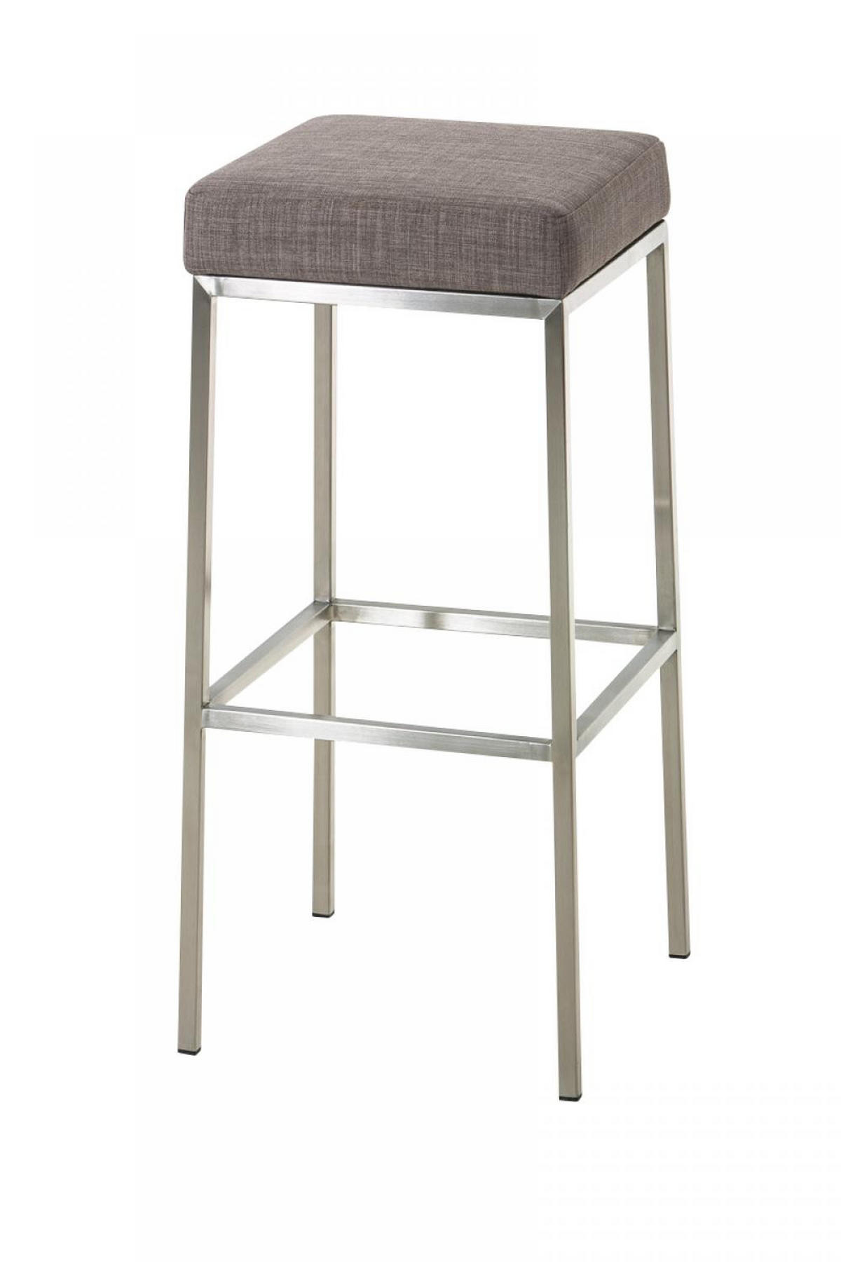 BARHOCKER Stoff grau - Edelstahlfarben/Grau, Textil/Metall (37/85/37cm) - CLP
