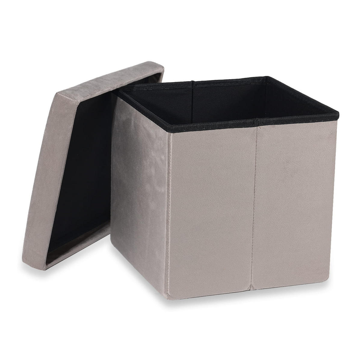 SITZBOX Cortona M Samt Beige - Beige, Textil (30/30/30cm) - Komodee