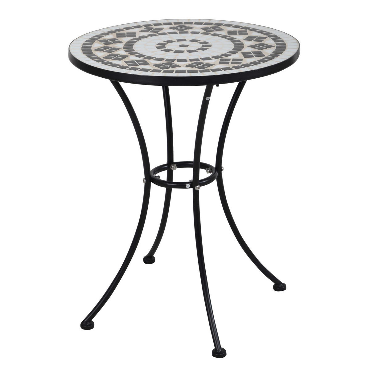 BISTRO-SET PARIS Mosaik Schwarz - Schwarz, Metall - SVITA