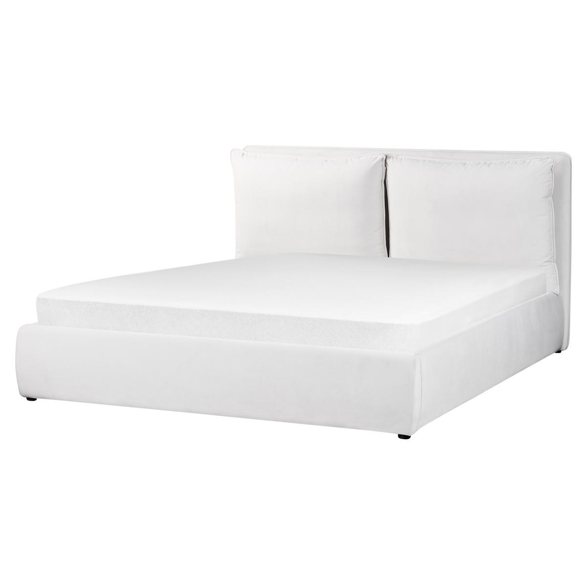 BETT 160/200cm Cremeweiß Bajonna - Creme, Textil (160/200cm) - Beliani