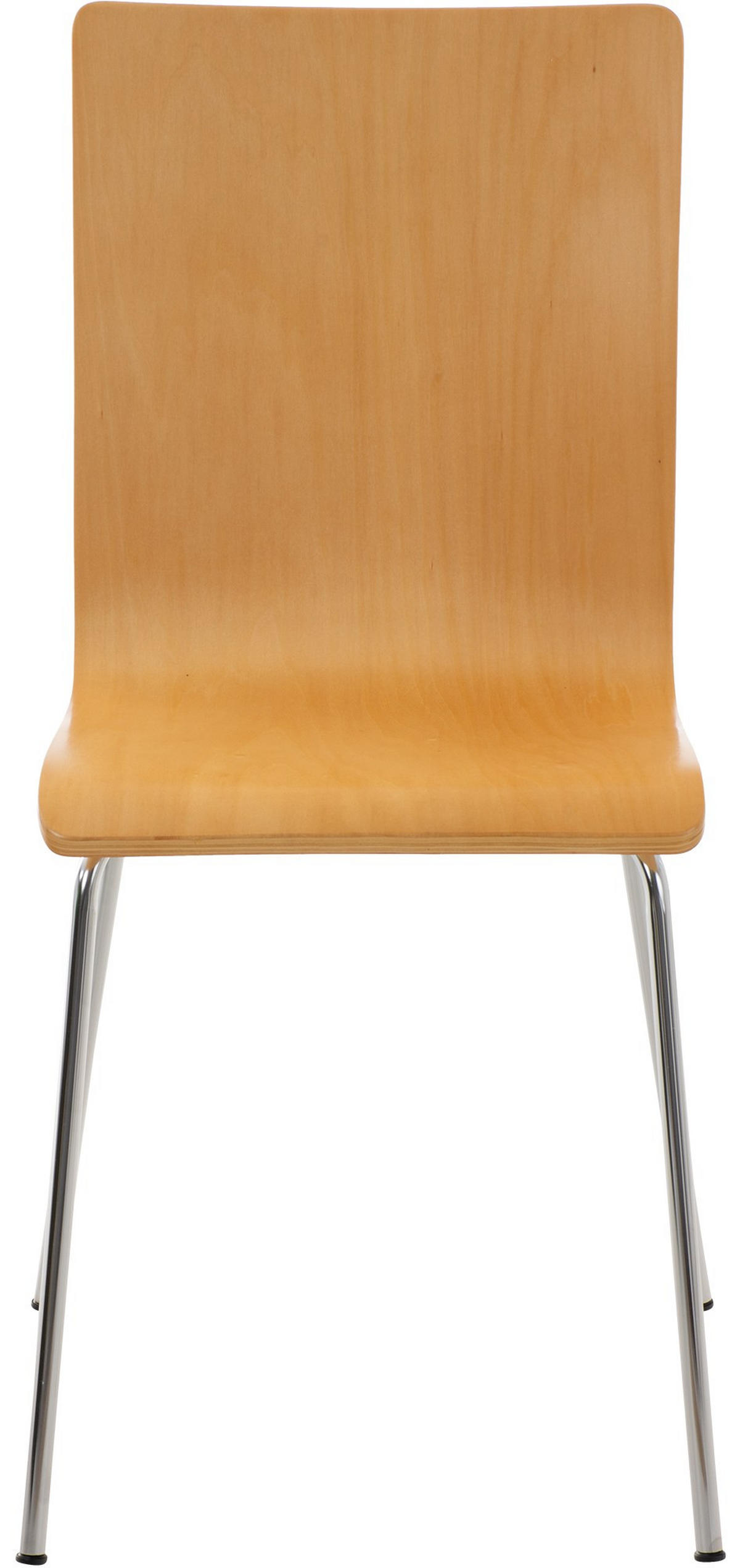 BESUCHERSTUHL Holz natura - Chromfarben/Eukalyptusholzfarben, Holz/Metall (43/87/47cm) - CLP