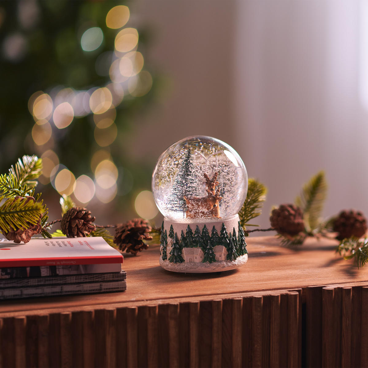 SCHNEEBALL MIT SPIELUHR Snowspark, Mehrfarbig, 14x10 cm, Dekorative Weihnachtsdeko - Multicolor, Glas (10/14/10cm) - home&you