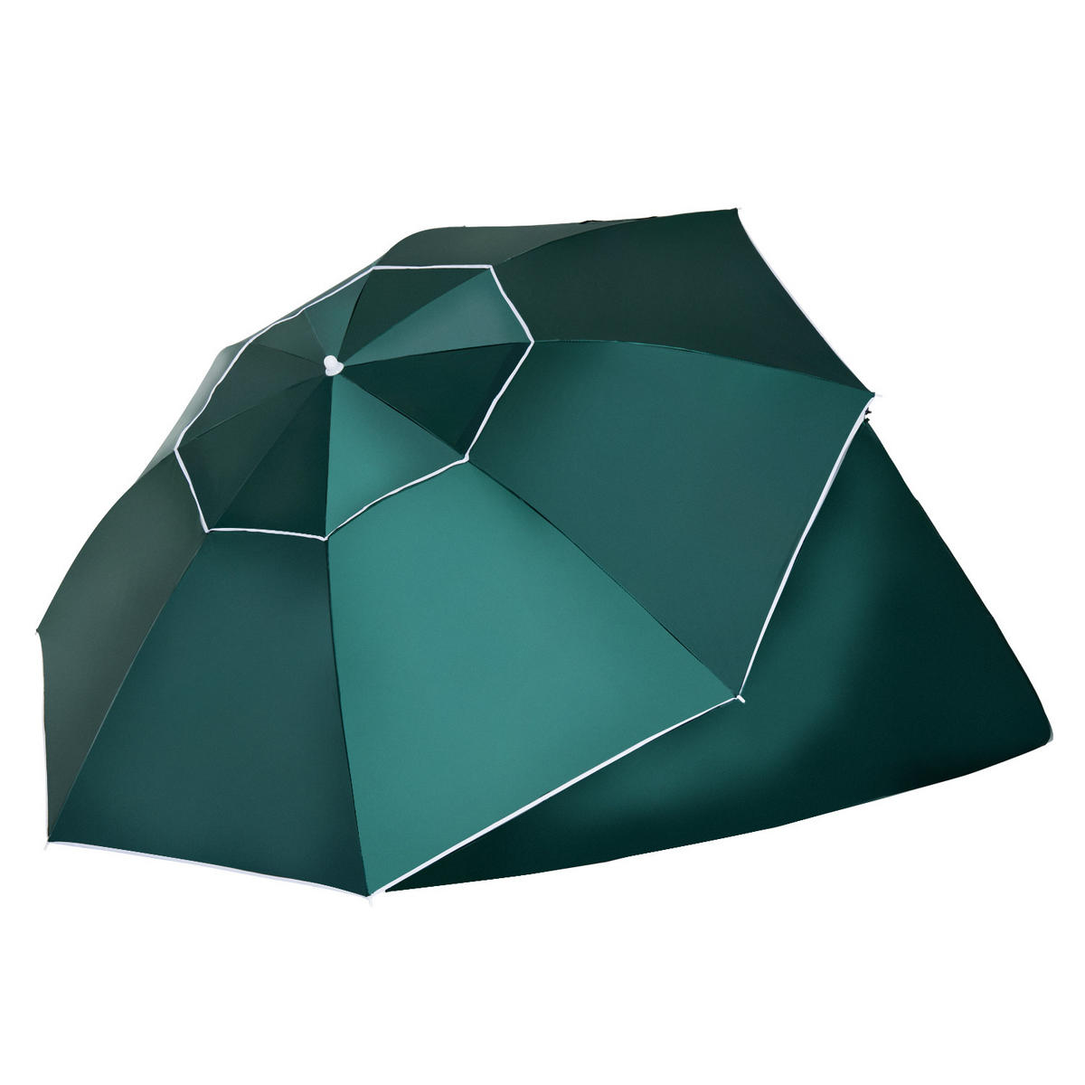 SONNENSCHIRM, Polyester mit Silberbeschichtung, Dunkelgrün - Dunkelgrün, Metall (210/210cm) - Outsunny