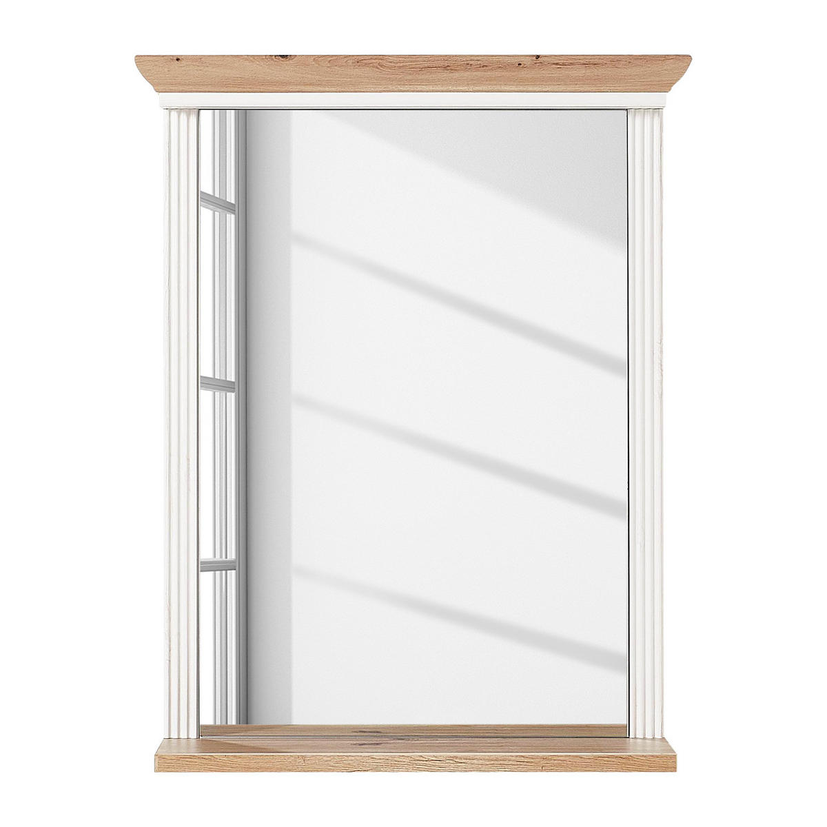 SPIEGEL - Weiß/Pinienfarben, Holzwerkstoff (65/83/15cm) - home24