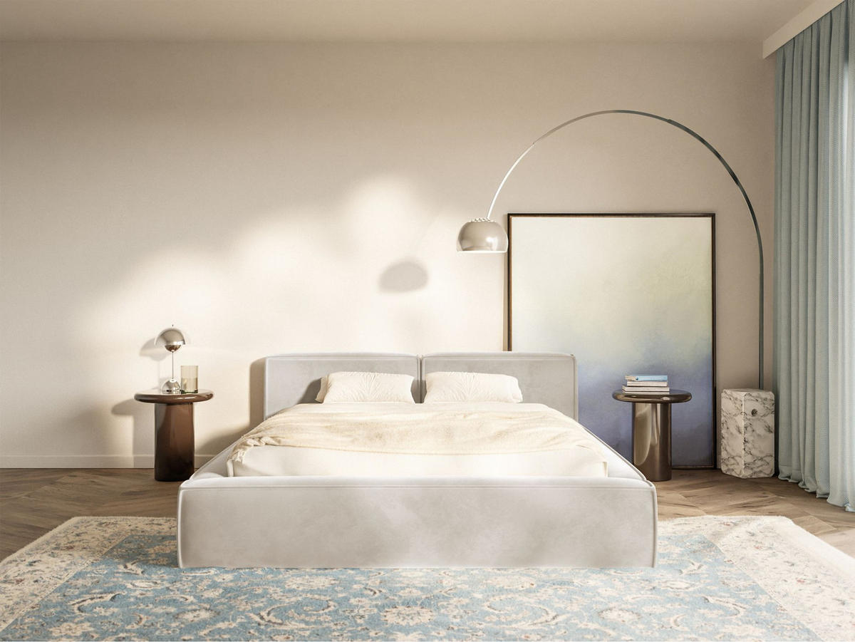 POLSTERBETT Tilves Slim Greige 200x200 cm - Taupe/Schwarz, Kunststoff/Textil (200/200cm) - Selsey