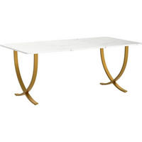 SCHREIBTISCH Computertisch 160 x 80 cm Kunstmarmor Weiß Gold - Multicolor, Stein (80/160/75cm)