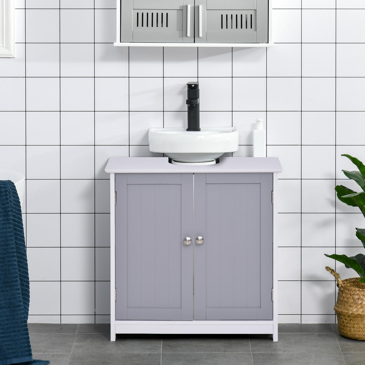 HÄNGESCHRANK Weiß, Grau 1 Stück - Weiß, Kunststoff (60/60/30cm) - GiPP