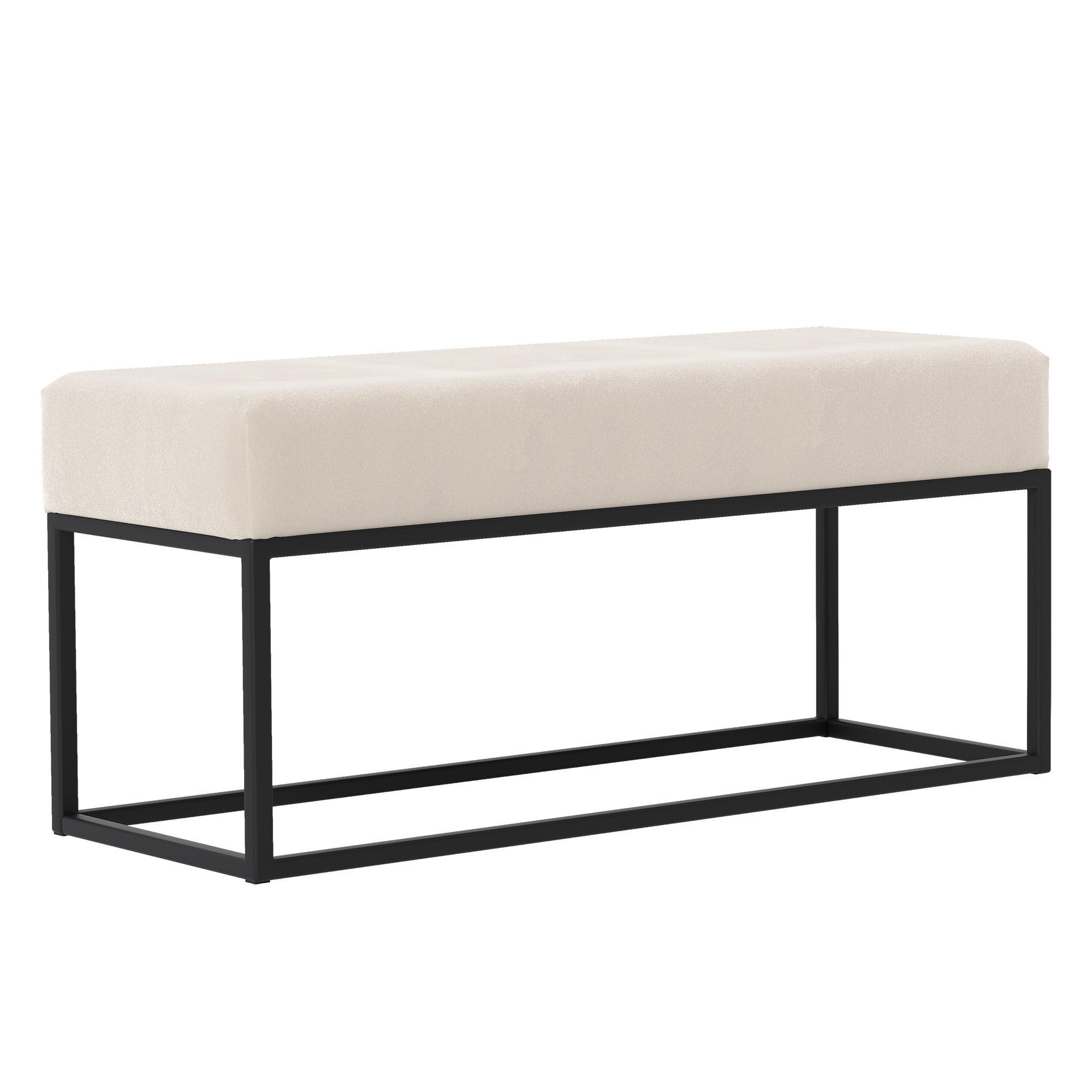 POLSTERBANK STELLA 100 cm Metallgestell, Schwarz / Beige - Beige/Schwarz, Textil/Metall (100/44/30cm) - Idohome