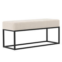 POLSTERBANK STELLA 90 cm Metallgestell, Schwarz / Beige - Beige/Schwarz, Textil/Metall (90/44/30cm) - Idohome