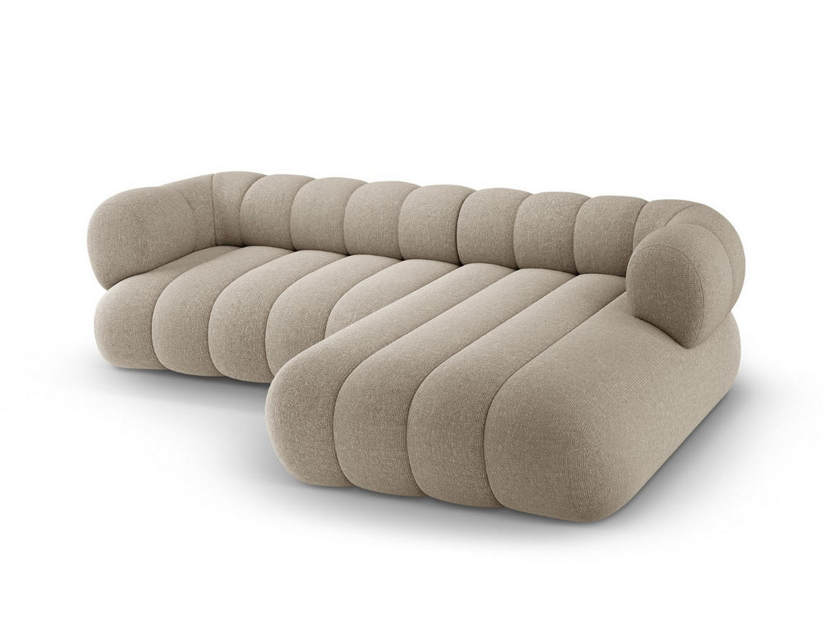 ECKSOFA Koge aus Chenille-Stoff dunkelbeige 5 Sitzplätze - Mokka, Textil (165/270cm) - Cosmopolitan Design