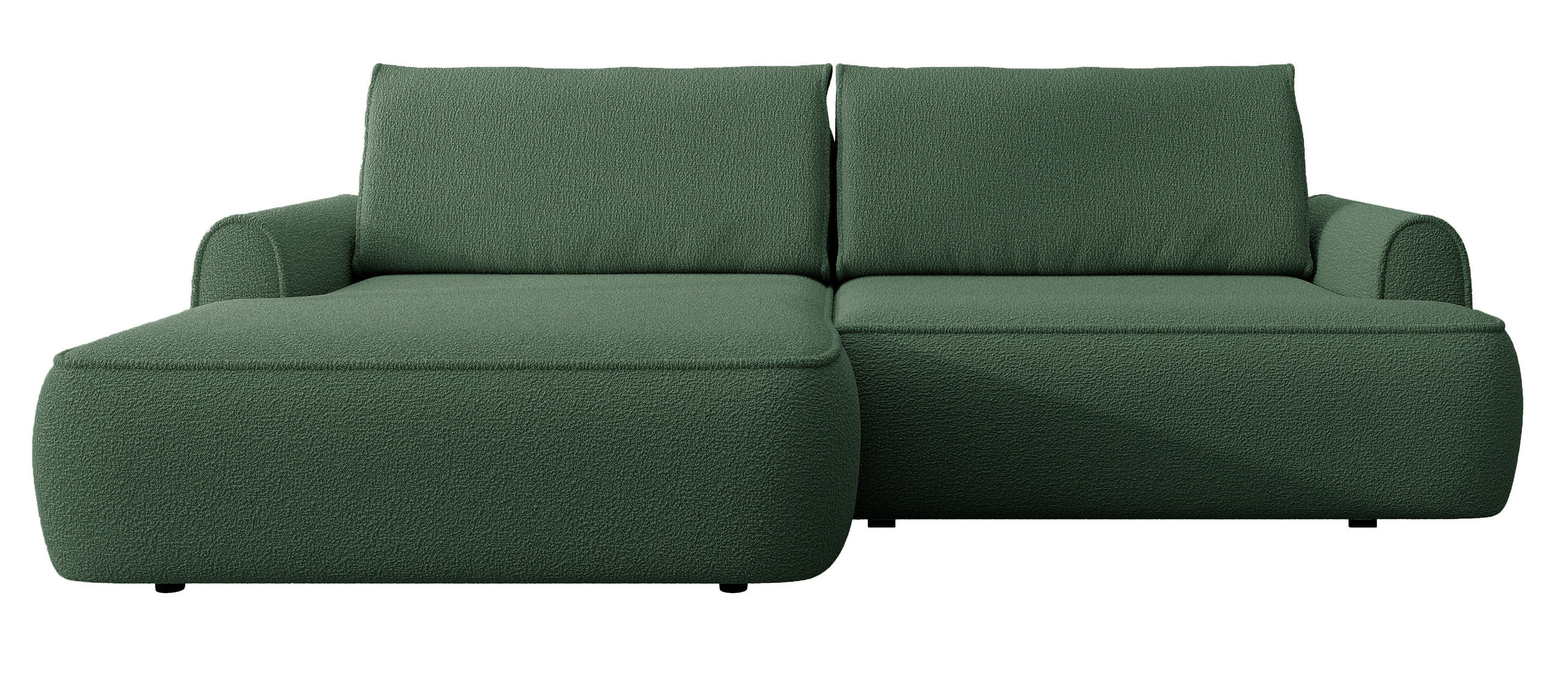 ECKSOFA 250 cm Mareno mit Bettkasten, Schlaffunktion, Links, Grün - Grün, Holz (250/146cm) - Emporius
