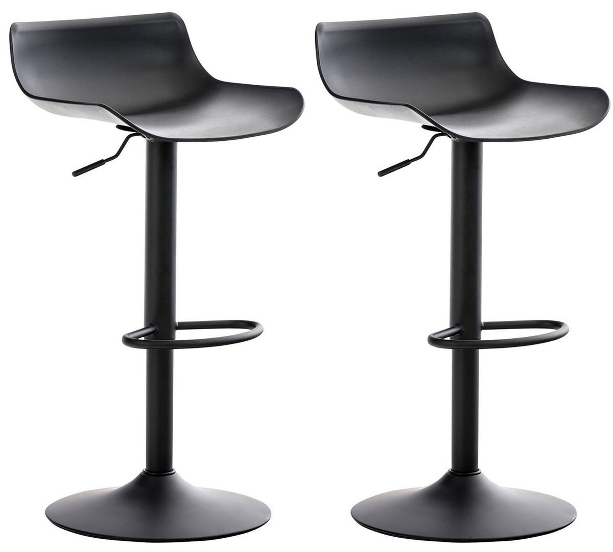 BARHOCKER Averna, 2er Set, Gestell Metall Kunststoff Schwarz - Schwarz, Kunststoff/Textil (43/96/44cm) - TPFLiving