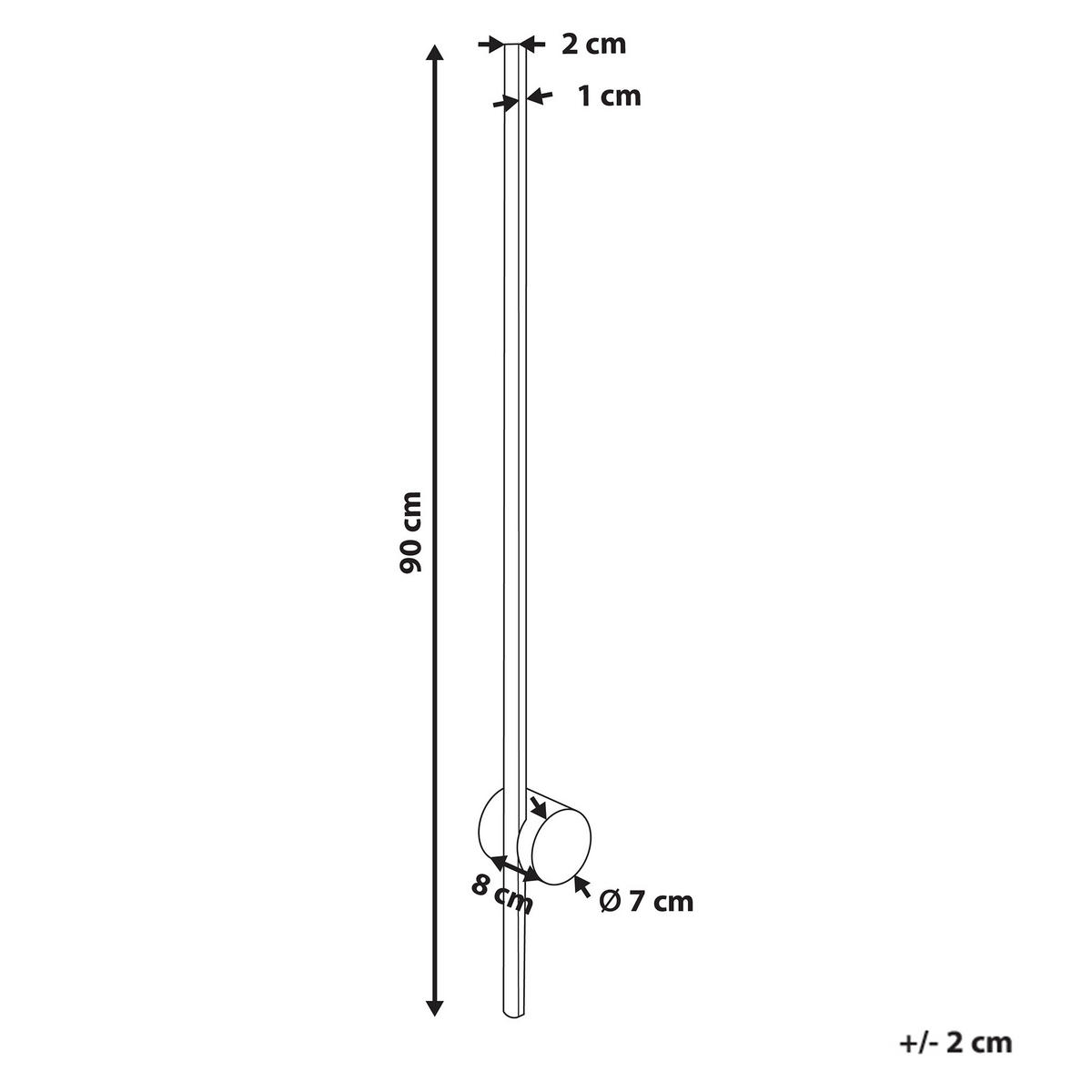 LED-WANDLAMPE Gold/Schwarz Ingenio - Goldfarben/Schwarz, Metall (8/90/8cm) - Beliani