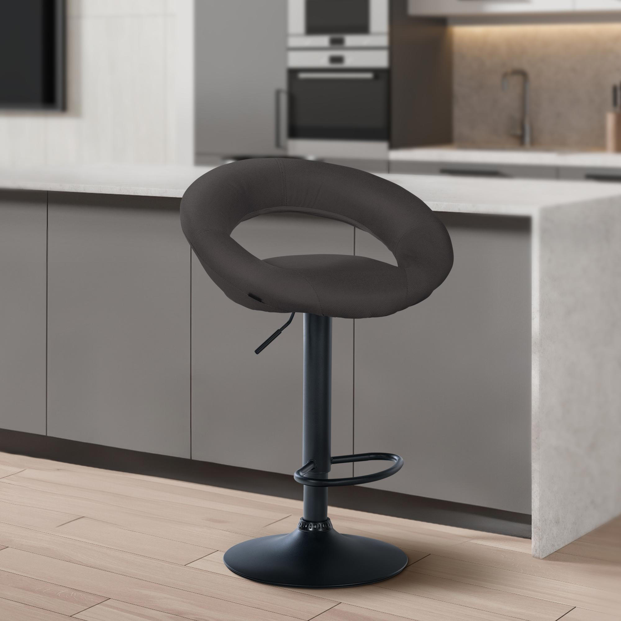 BARHOCKER Stoff dunkelgrau - Dunkelgrau/Schwarz, Textil/Metall (52/77/47cm) - CLP