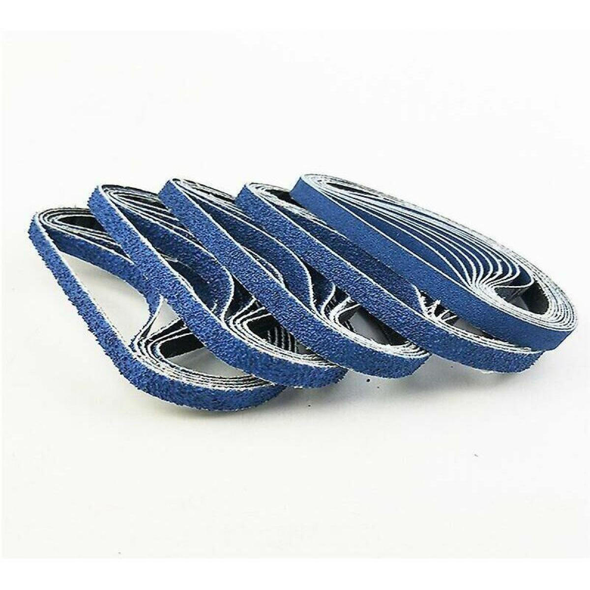 SCHLEIFBÄNDER – Zirkonoxid/Aluminiumoxid – 13 x 457 mm, Körnungen 4 x 40/60/80/120 – 16 Bänder pro Packung - Blau, Metall (45.7/1.3/1cm) - DCA