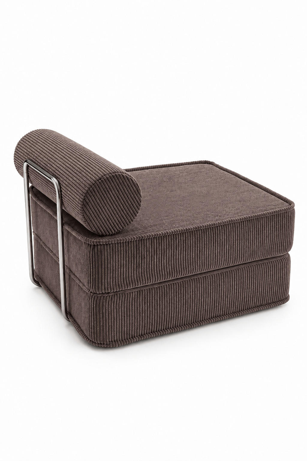 SCHLAFSESSEL ausklappbar, modularer Bodensessel mit Rückenrolle in Braun - Braun, Textil (80/62/95cm) - SURB