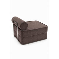 SCHLAFSESSEL ausklappbar, modularer Bodensessel mit Rückenrolle in Braun - Braun, Textil (80/62/95cm) - SURB