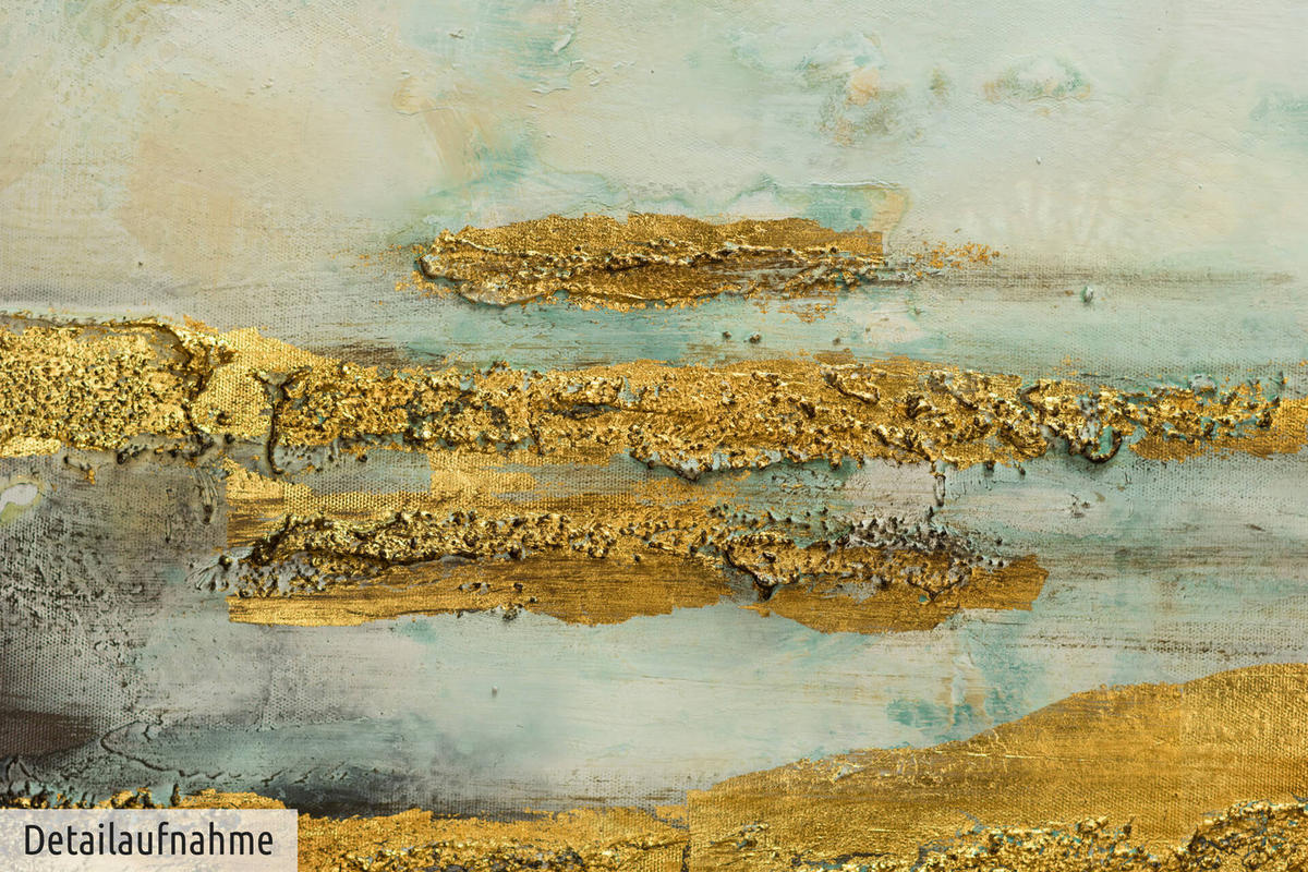 ACRYLBILD HANDGEMALT 120/40 cm - Blau, Holz/Textil (120/40cm) - KUNSTLOFT