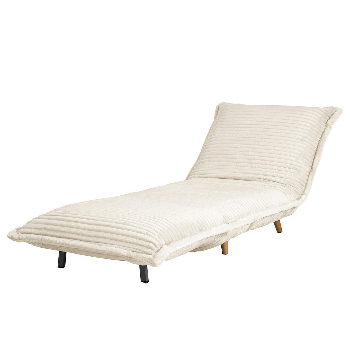 SCHLAFSESSEL - Cord / Eiche, Creme, Eiche Hell - Eichefarben/Creme, Eichenholz/Textil (76/87/92cm) - home24