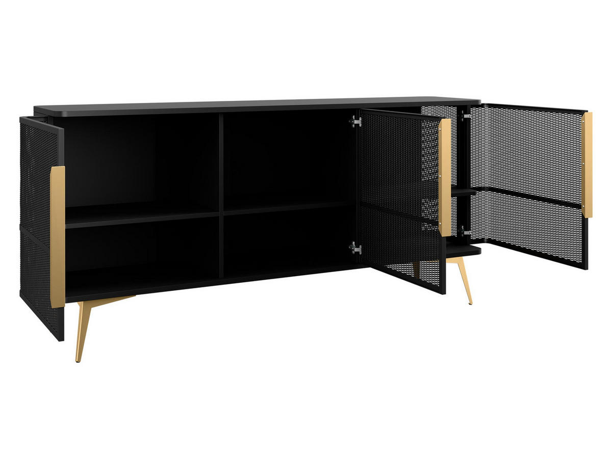 SIDEBOARD Modera 3 - Kaschmir/Goldfarben, Holzwerkstoff/Metall (180/85/40cm) - MIRJAN24
