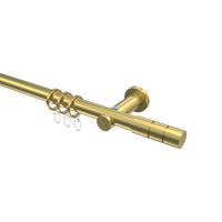 GARDINENSTANGE Platon Elanto 280 cm (geteilt in 2 x 140 cm), 1-läufig, 20 mm Ø Messing-Optik - Messingfarben, Metall (280cm) - INTERDECO