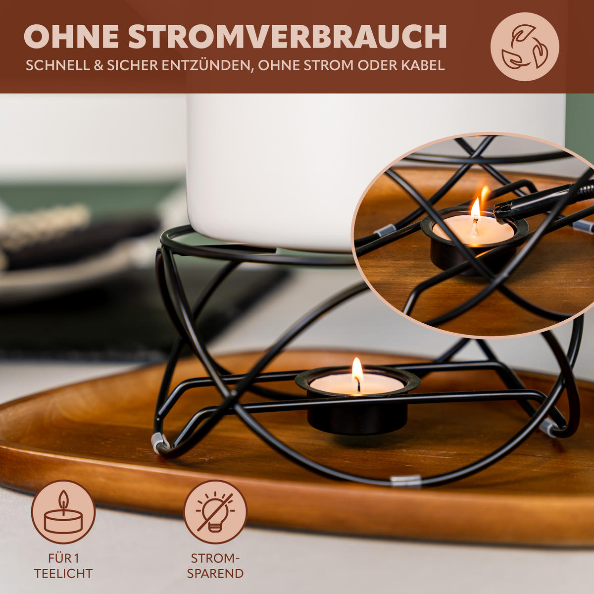 TEEWÄRMER, schwarz - Schwarz, Metall (16/8.5cm) - bremermann