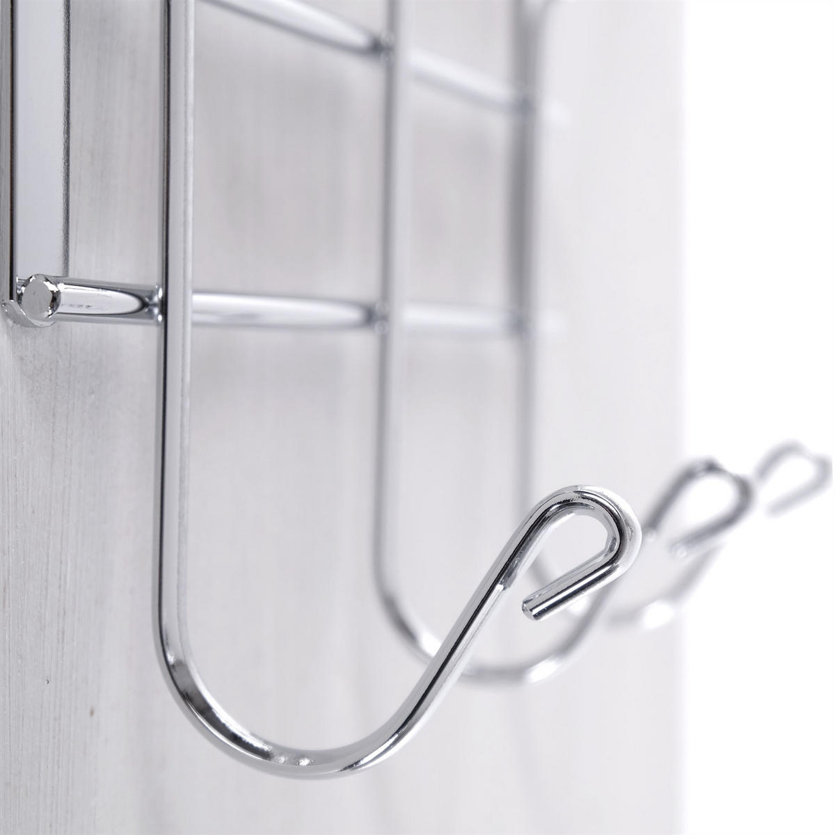 TÜRGARDEROBE PURISTA Metall, für Türen bis 5 cm silber - Silberfarben, Metall (25/21/13cm) - DESIGN DELIGHTS