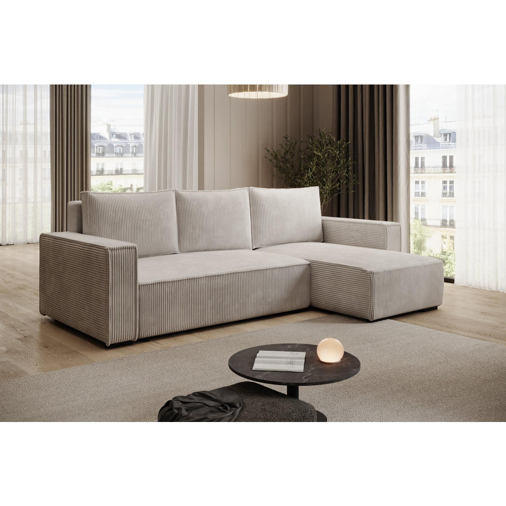 Thumbnail - Storez24 Ecksofa, Hellgrau, Textil, 3-Sitzer, 240x140 cm, Wohnzimmer, Sofas & Couches, Wohnlandschaften, Ecksofas