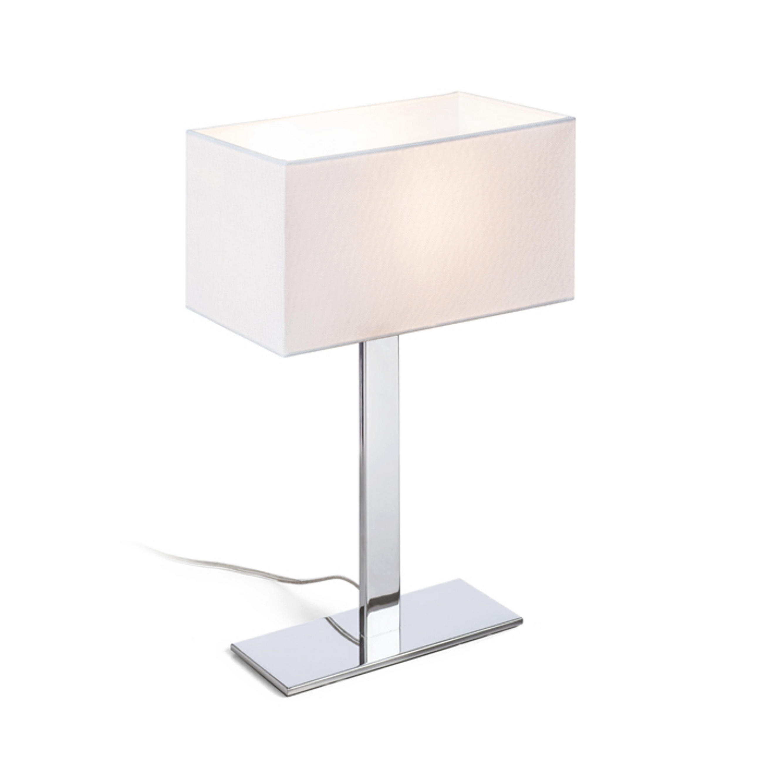TISCHLEUCHTE PLAZA M Weiß Chrom 15 W - Weiß, Metall (25/10/35cm) - Rendl