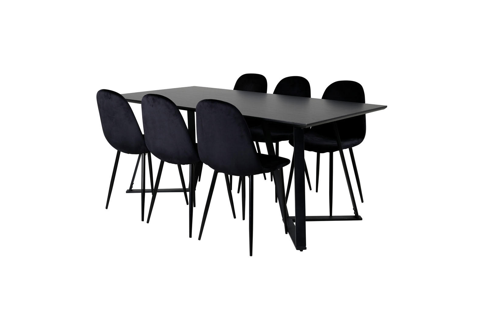 TISCHGRUPPE Schwarz - Schwarz, Holzwerkstoff (90/75/180cm) - ebuy24