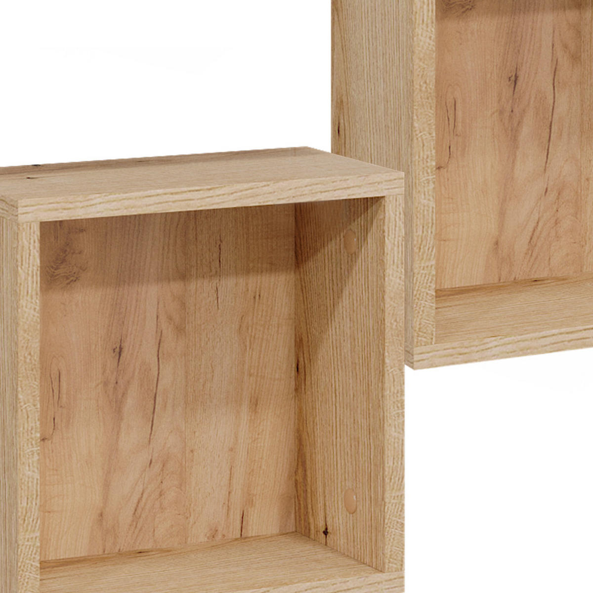 WANDREGAL Rudi Eiche 30 x 30 cm 2er Set - Eichefarben, Holzwerkstoff (30/30/15cm) - Vicco