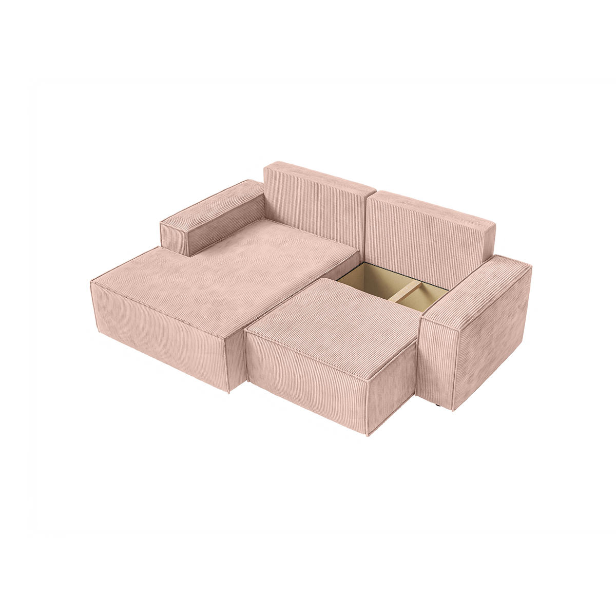 ECKSOFA KOKKO MINI mit Schlaffunktion, Rose - Pink, Textil (240/167cm) - Fedve