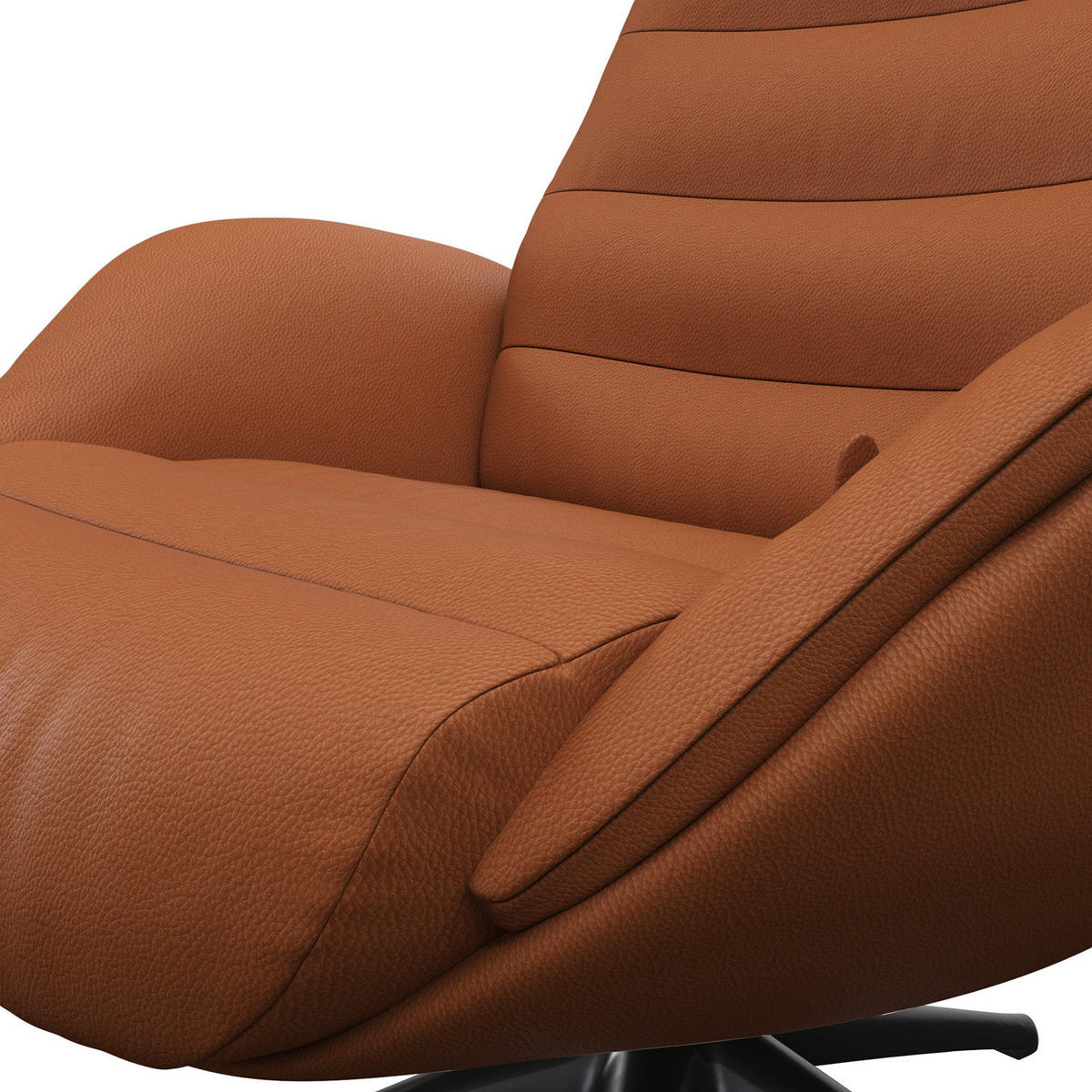 RELAXSESSEL - Kastanienfarben, Leder/Metall (90/107/90cm) - home24