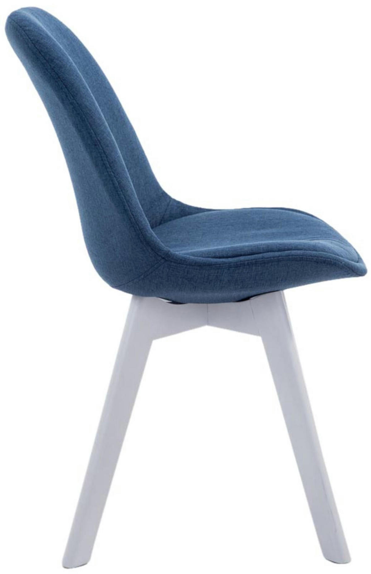STUHL 4er Set Stoff blau - Blau/Weiß, Holz/Textil (48/84/55cm) - CLP