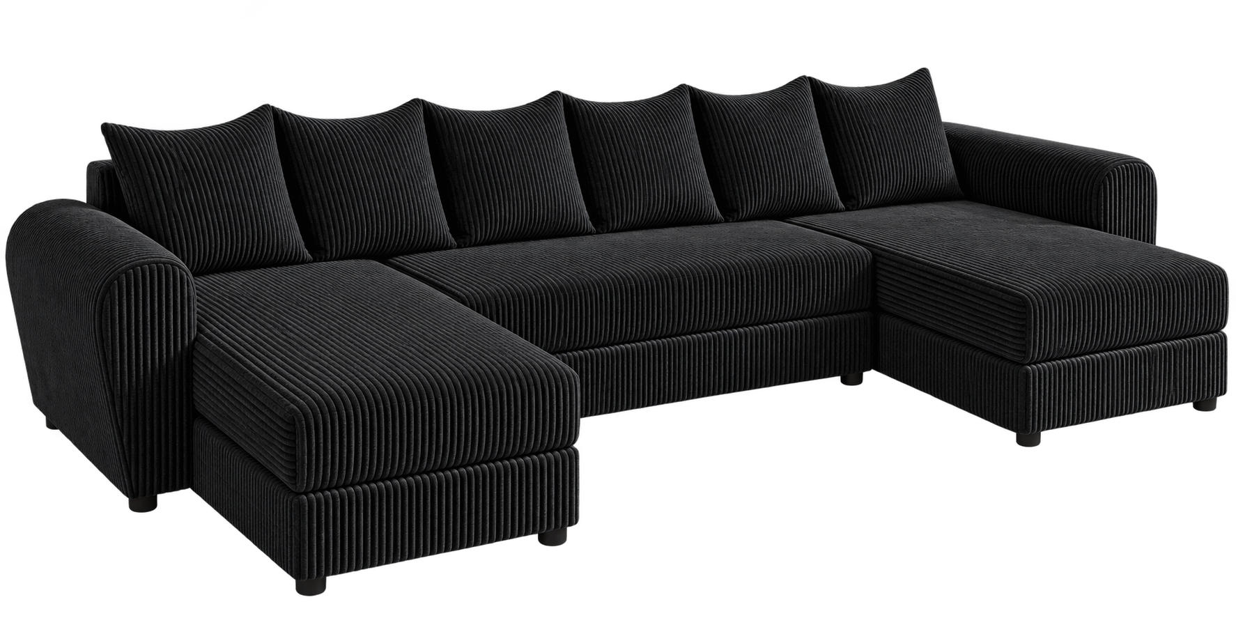 XXXLutz Wohnlandschaft Schwarz 308x85x140 cm