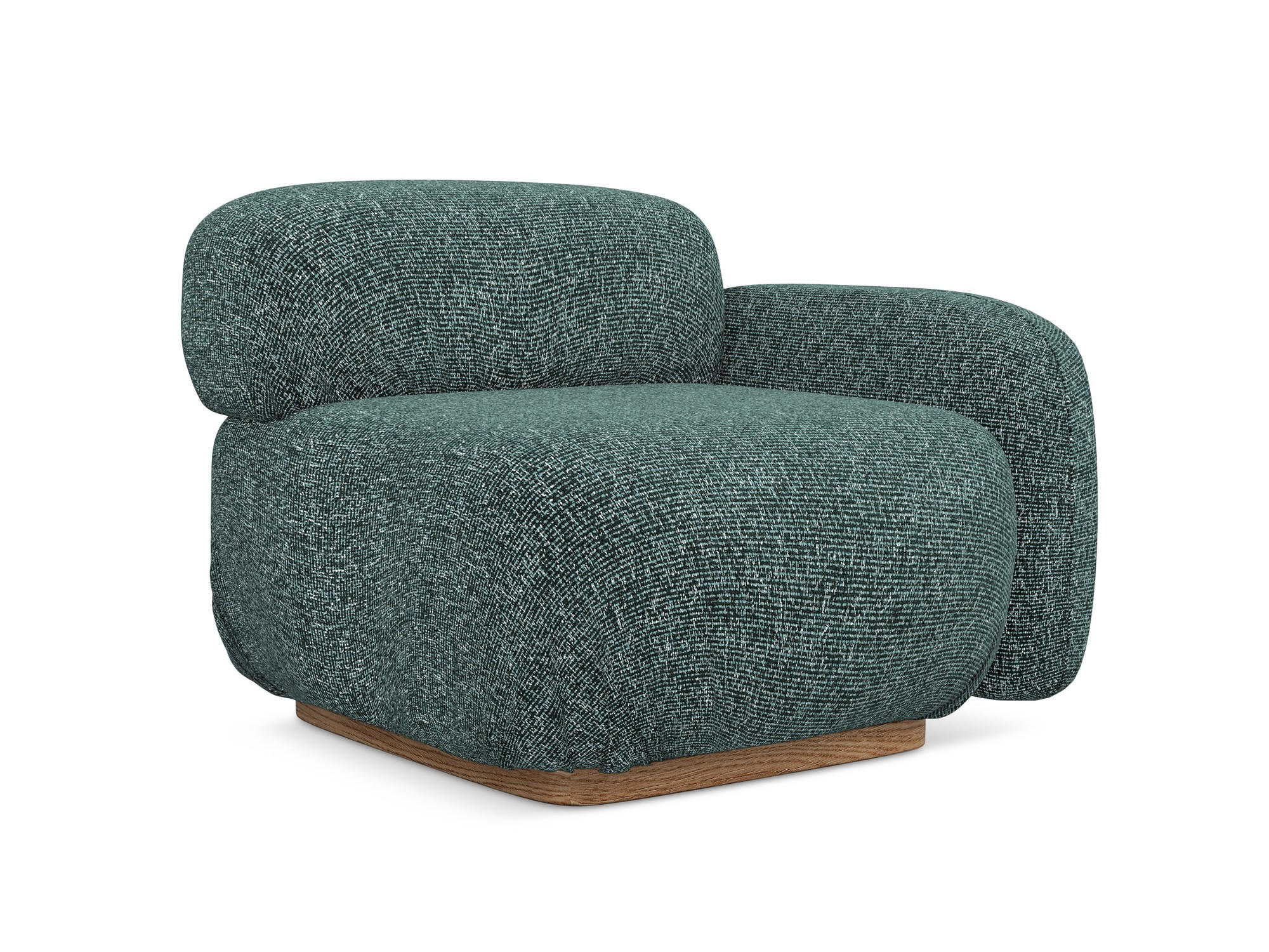 SOFAELEMENT Rechts Strukturstoff Stoff Blau - Blau/Blaugrau, Holz/Textil (95/73/95cm) - Makamii