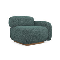 SOFAELEMENT Rechts Strukturstoff Stoff Blau - Blau/Blaugrau, Holz/Textil (95/73/95cm) - Makamii