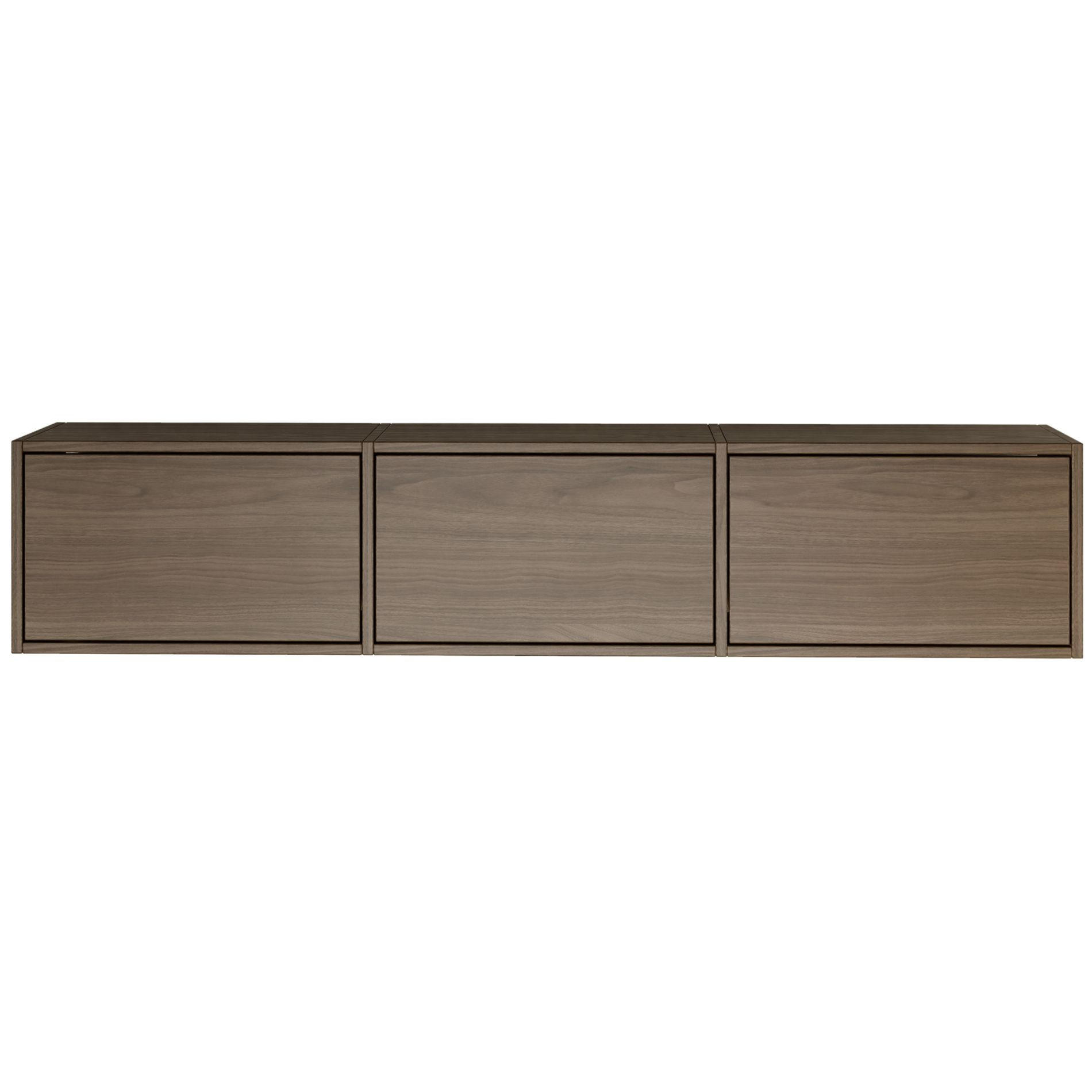 TV-LOWBOARD hängend, 3 Klappen, Walnuss, 150 cm - Dunkelbraun, Holzwerkstoff (150.1/30/30cm) - Selsey