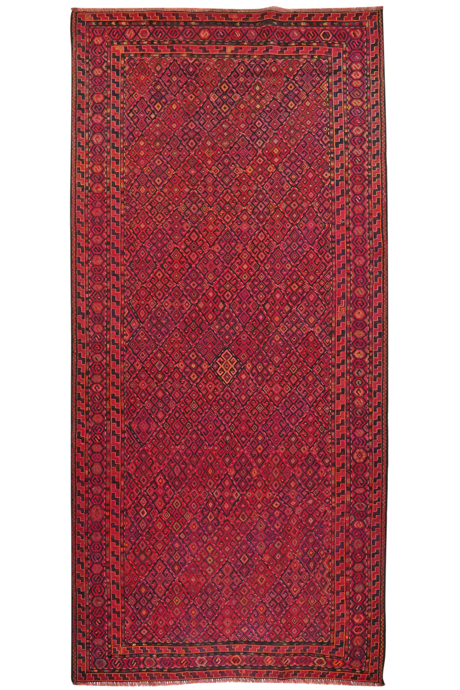 HANDWEBTEPPICH Kelim Kordi Old Mehrfarbig 370/173 cm Schurwolle - Multicolor, Textil (173/370cm) - Looma